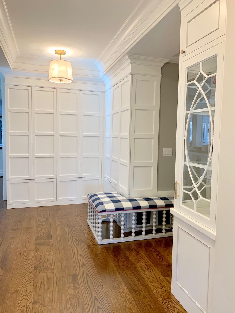 Custom Mudroom cabinets & Curio Cabinet