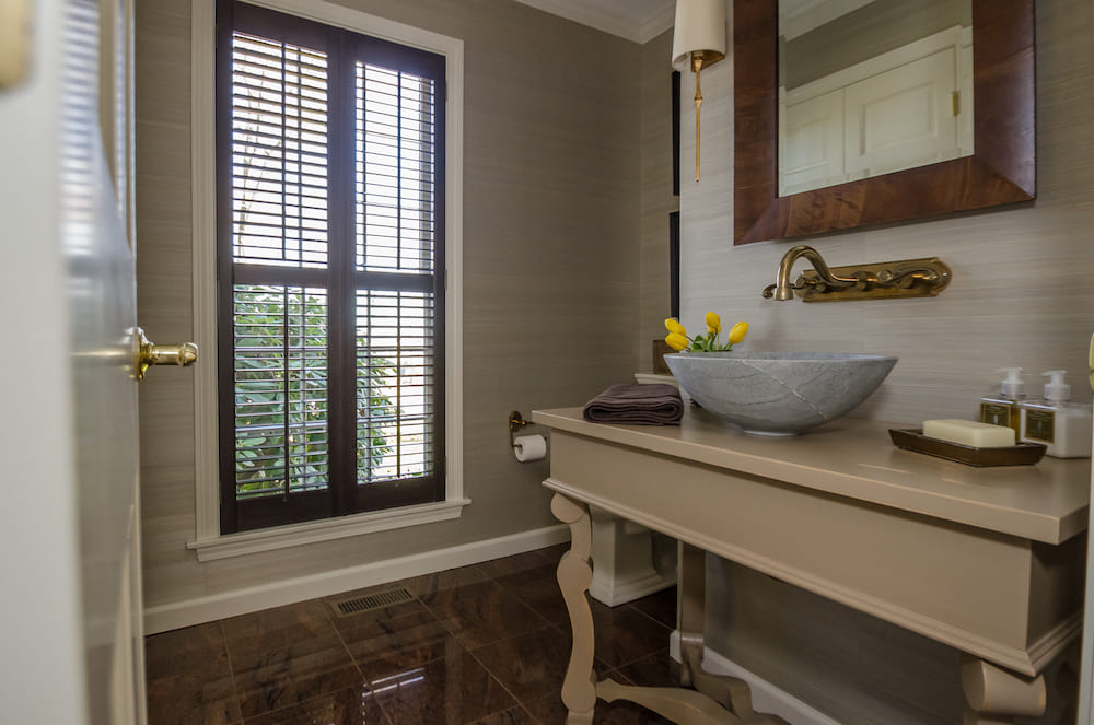 Powder room custom vanity washstand