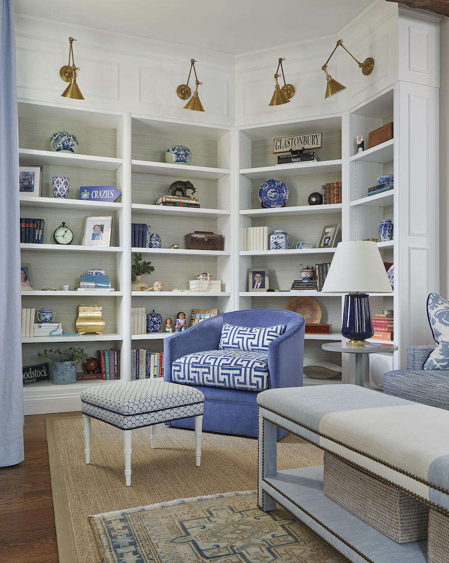 Living Room Interior Design Built In Bookshelves